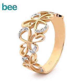 Bee Jewellery, Angel Ring 9 ct gold finger ring shiny, model 25592